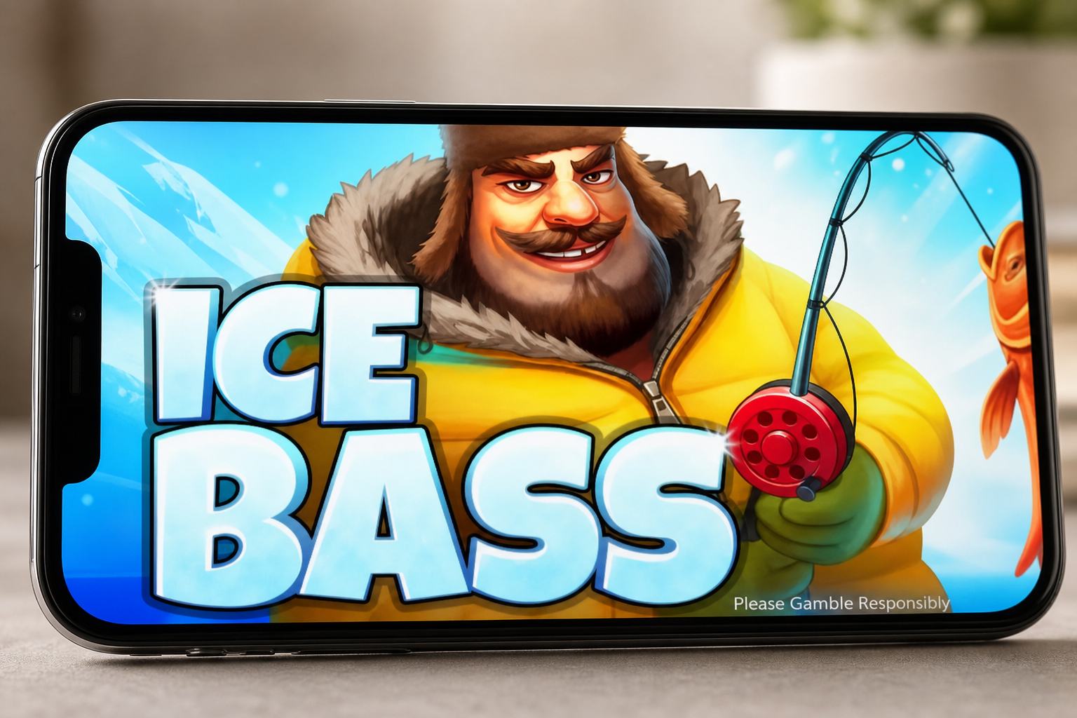 Ice Bass screenshot - Fisherman Wild collecting fish values with x12 multiplier on the reels